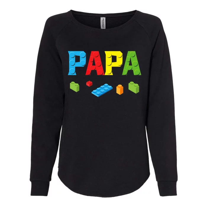 Papa Master Builder Building Bricks Blocks Family Set Parent Womens California Wash Sweatshirt