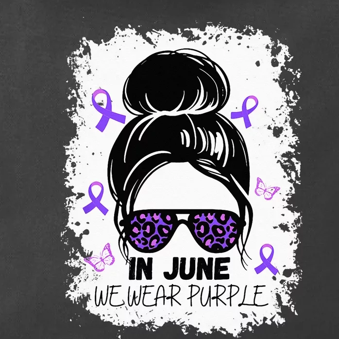 Purple Messy Bun In June We Wear Purple Alzheimer Awareness Zip Tote Bag