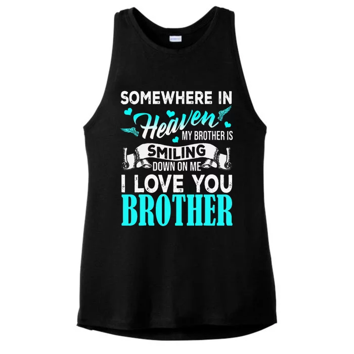 Proud My Brother In Heaven Happy Father Day Proud Of Brother Ladies Tri-Blend Wicking Tank