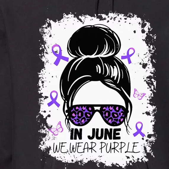 Purple Messy Bun In June We Wear Purple Alzheimer Awareness Premium Hoodie