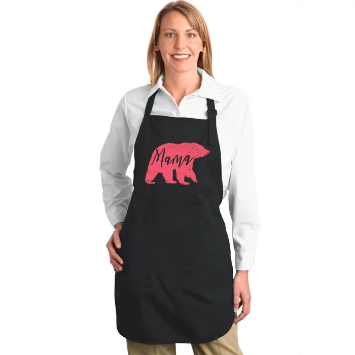 Pink Mama Bear Full-Length Apron With Pocket