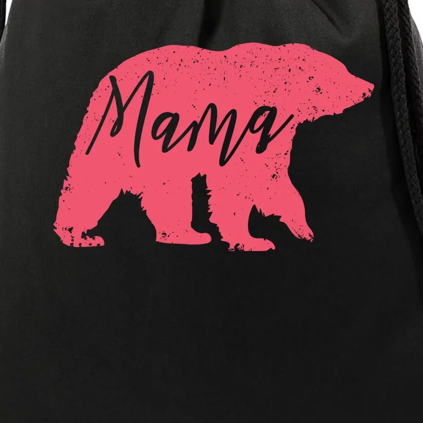 Pink Mama Bear Drawstring Bag