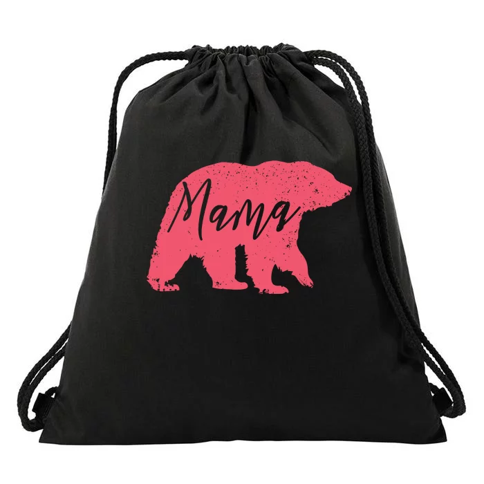 Pink Mama Bear Drawstring Bag