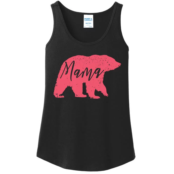 Pink Mama Bear Ladies Essential Tank