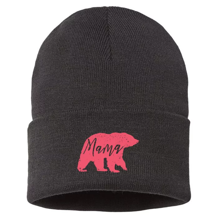 Pink Mama Bear Sustainable Knit Beanie