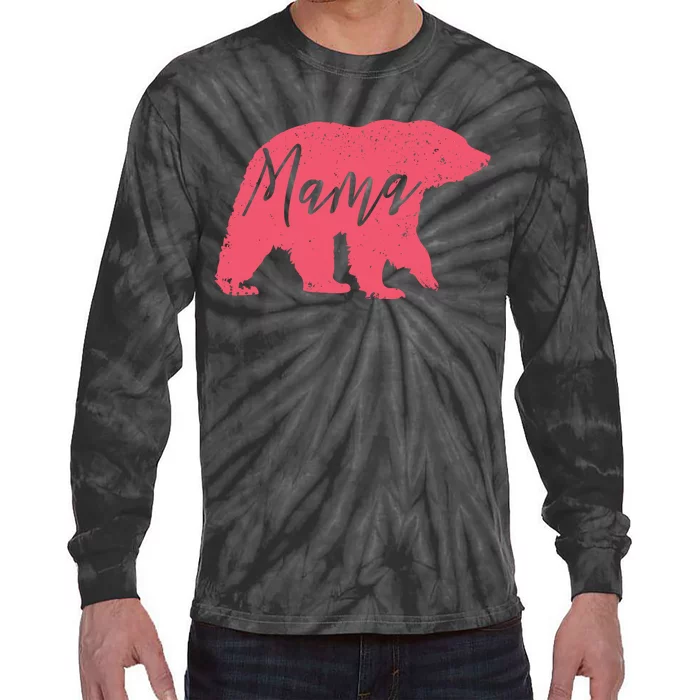 Pink Mama Bear Tie-Dye Long Sleeve Shirt