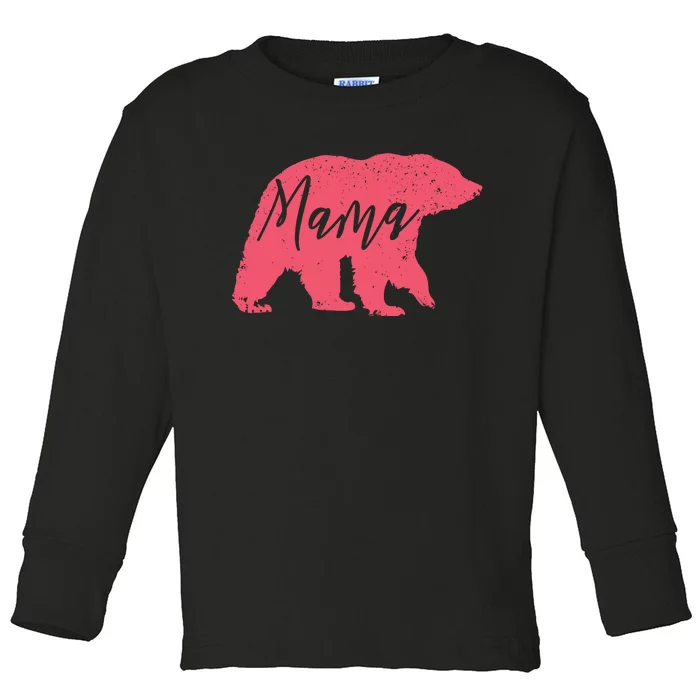 Pink Mama Bear Toddler Long Sleeve Shirt