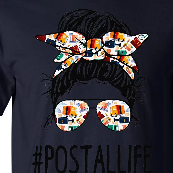 Postallife Messy Bun Mail Carrier Postal Worker Mailwoman Tall T-Shirt