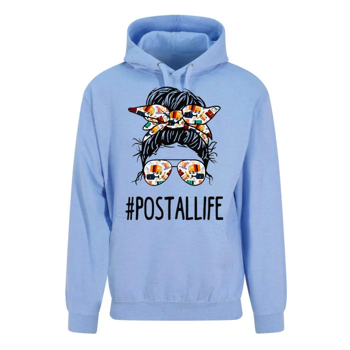 Postallife Messy Bun Mail Carrier Postal Worker Mailwoman Unisex Surf Hoodie