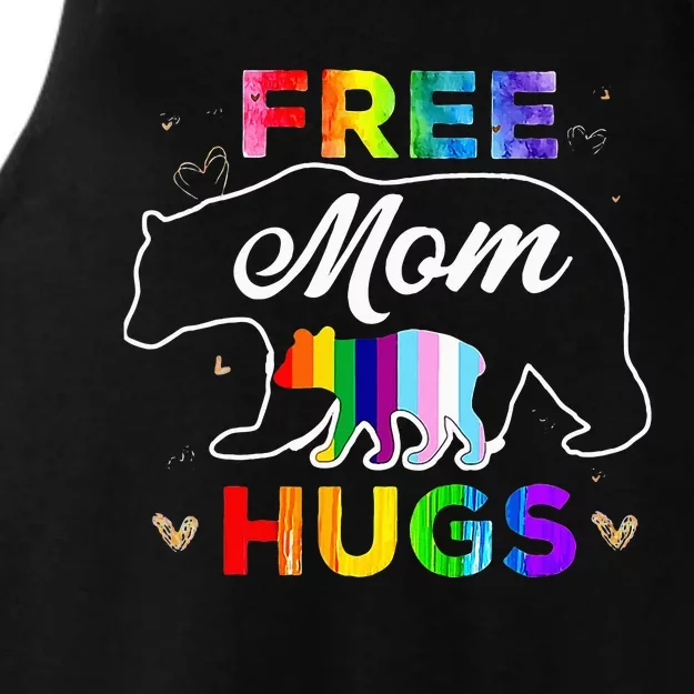 Pride Mama Bear Free Mom Hugs Ladies Tri-Blend Wicking Tank