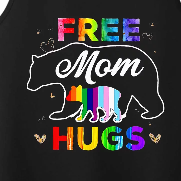 Pride Mama Bear Free Mom Hugs Performance Tank