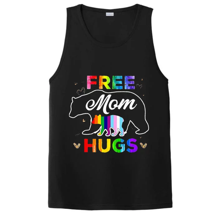 Pride Mama Bear Free Mom Hugs Performance Tank