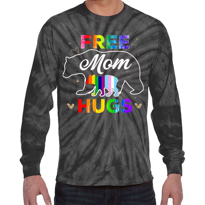 Pride Mama Bear Free Mom Hugs Tie-Dye Long Sleeve Shirt