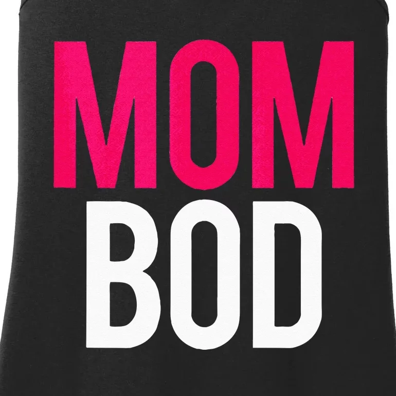 Proud Mom Bod Funny Gym Workout Saying Running Gift Ladies Essential Tank