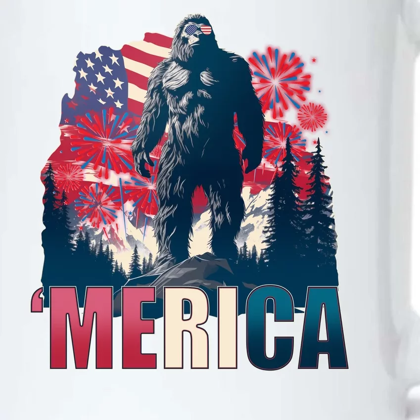 Patriotic Merica Bigfoot Sasquatch Black Color Changing Mug