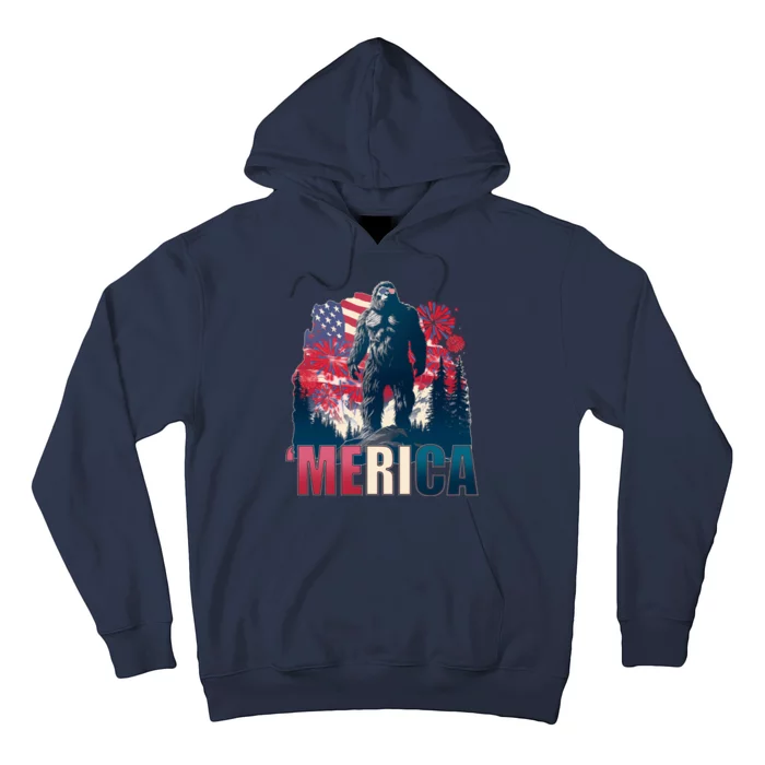 Patriotic Merica Bigfoot Sasquatch Hoodie