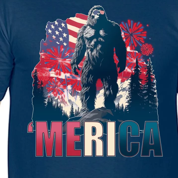 Patriotic Merica Bigfoot Sasquatch Comfort Colors T-Shirt