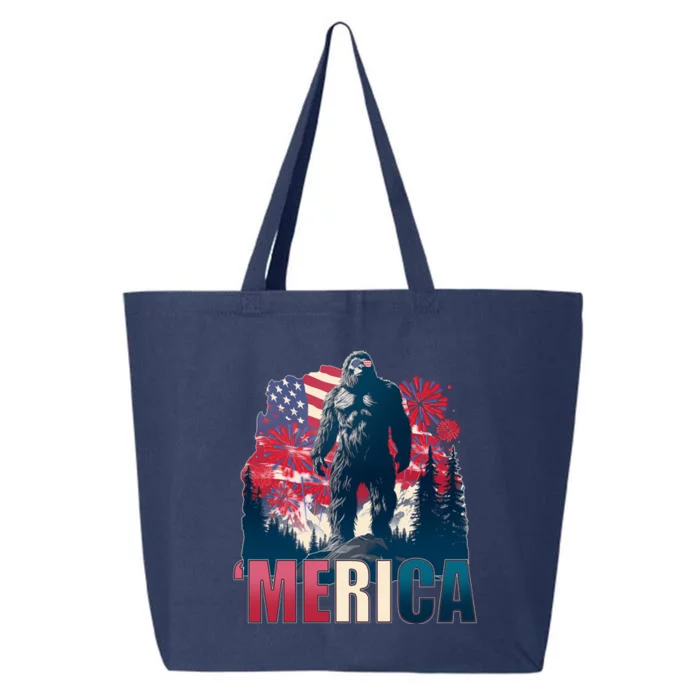 Patriotic Merica Bigfoot Sasquatch 25L Jumbo Tote