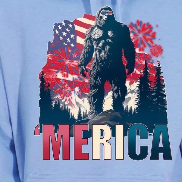 Patriotic Merica Bigfoot Sasquatch Unisex Surf Hoodie