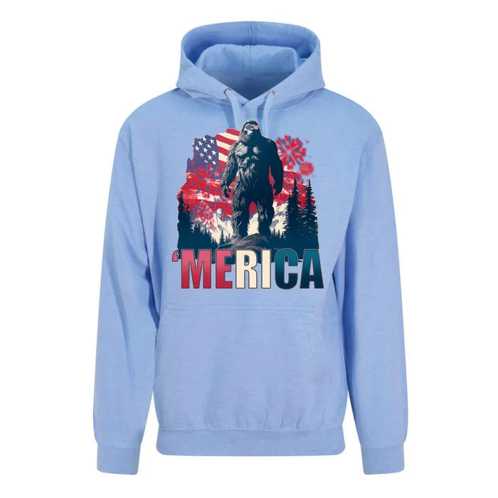 Patriotic Merica Bigfoot Sasquatch Unisex Surf Hoodie