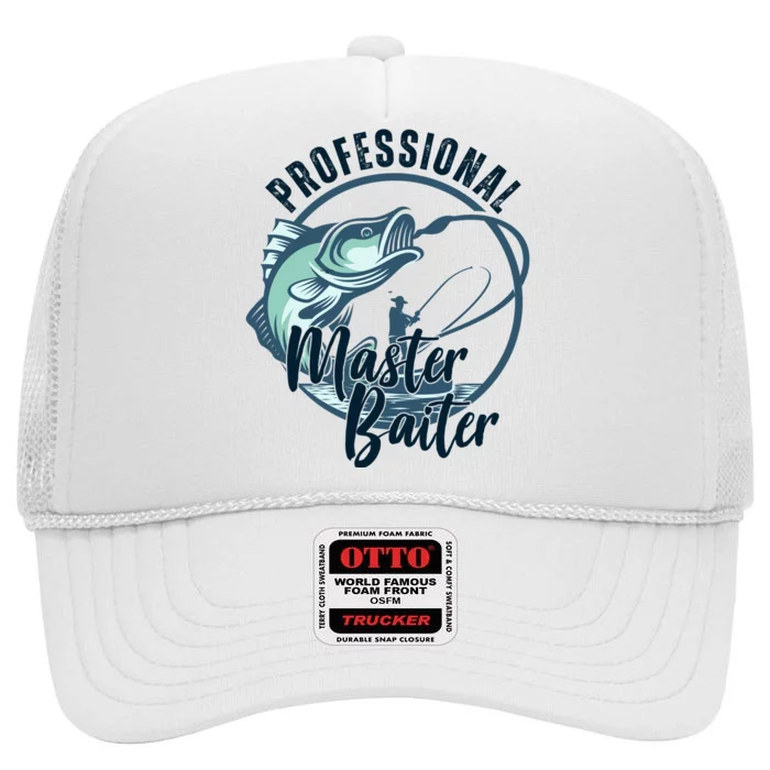 Professional Master Baiter Fishing High Crown Mesh Trucker Hat