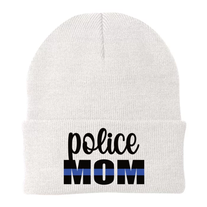 Police Mom Blue Line Mother Proud Police Officer Mom Meaningful Gift Knit Cap Winter Beanie