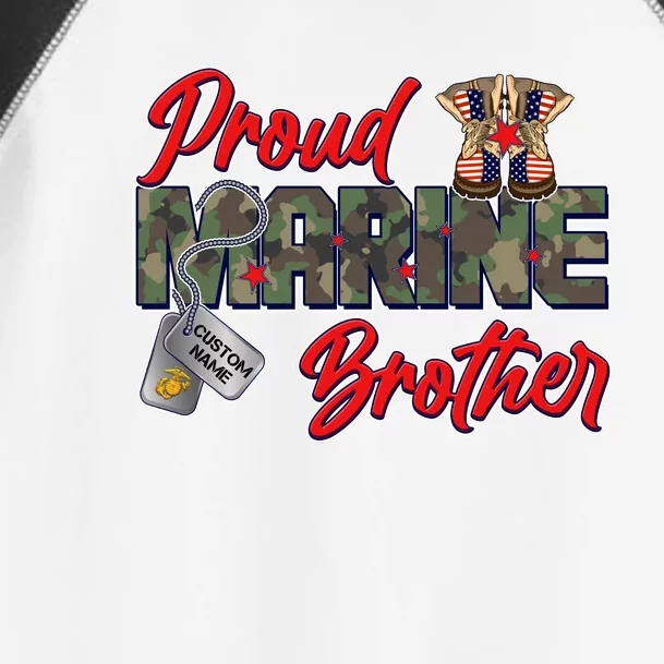 Proud Marine Brother Personalize Dog Tags Toddler Fine Jersey T-Shirt