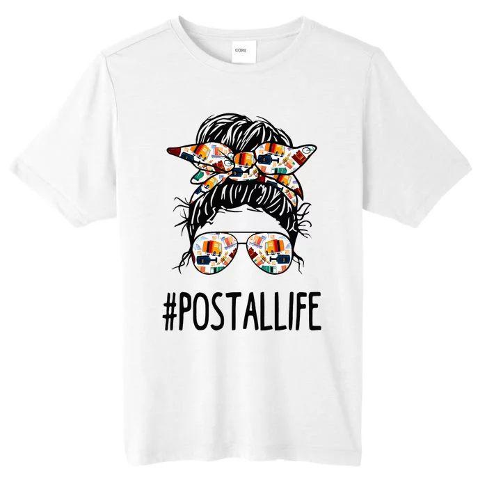 Postallife Messy Bun Mail Carrier Postal Worker Mailwoman ChromaSoft Performance T-Shirt