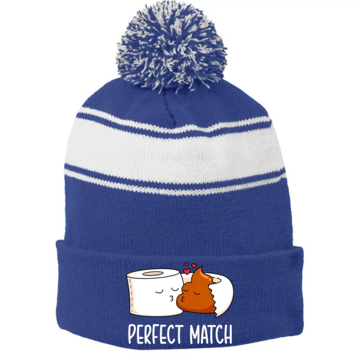 Perfect Match Couple In Love Valentine's Day Cool Gift Stripe Pom Pom Beanie