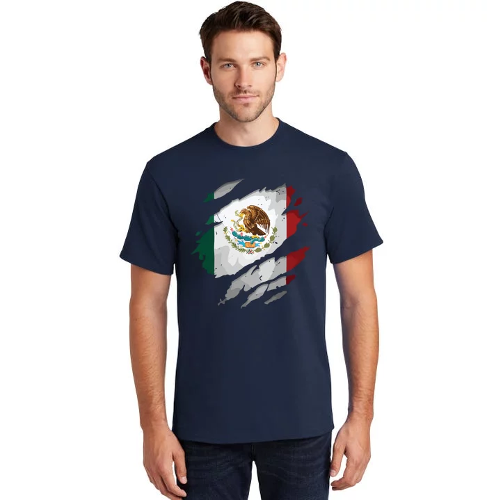 Proud Mexican Chicano Latino Torn Ripped Mexico Flag Tall T-Shirt