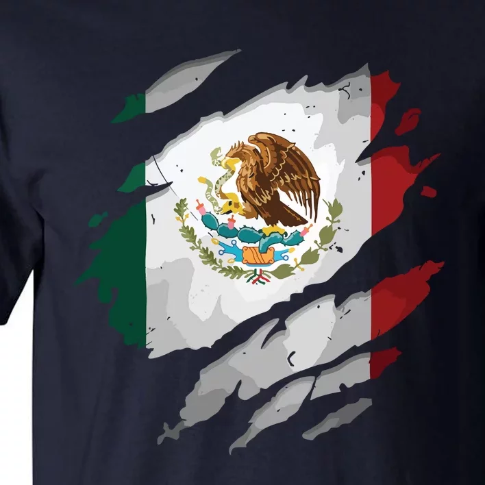 Proud Mexican Chicano Latino Torn Ripped Mexico Flag Tall T-Shirt