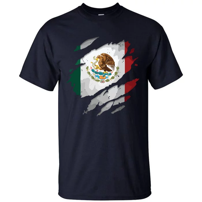 Proud Mexican Chicano Latino Torn Ripped Mexico Flag Tall T-Shirt