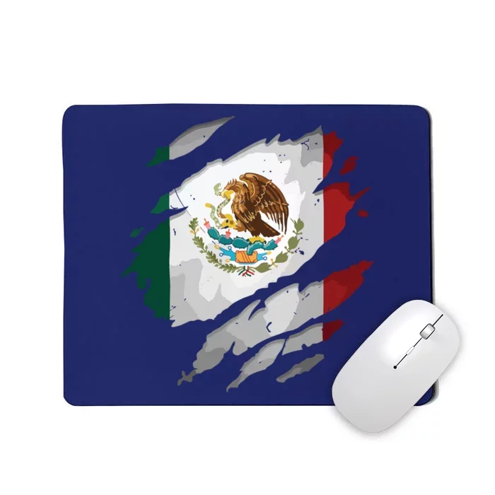 Proud Mexican Chicano Latino Torn Ripped Mexico Flag Mousepad