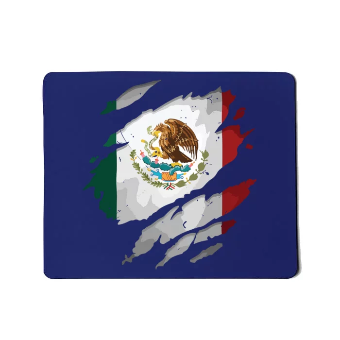 Proud Mexican Chicano Latino Torn Ripped Mexico Flag Mousepad