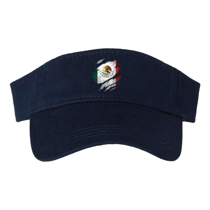 Proud Mexican Chicano Latino Torn Ripped Mexico Flag Valucap Bio-Washed Visor