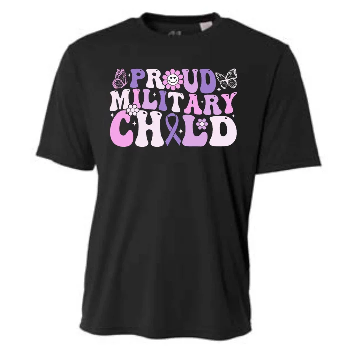 Proud Military Child Groovy Purple Up For MilitaryproudMilitaryChildGroovyPu Cooling Performance Crew T-Shirt