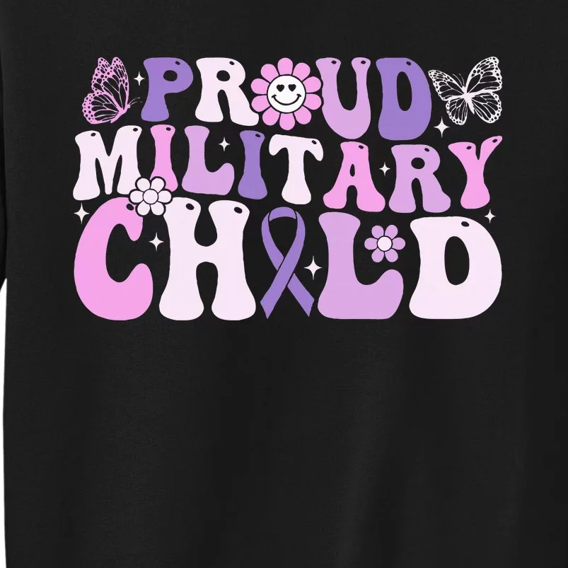 Proud Military Child Groovy Purple Up For MilitaryproudMilitaryChildGroovyPu Sweatshirt