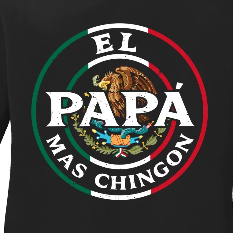 Papa Mas Chingon Mexico Ladies Long Sleeve Shirt