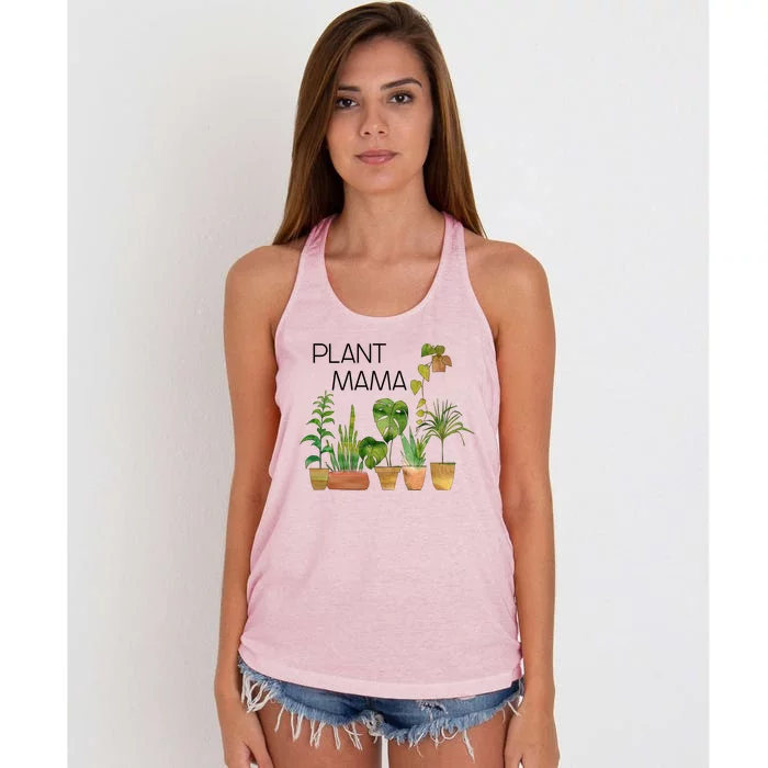 Plant Mama Crazy Plant Lady Monstera Mom Gift Women's Knotted Racerback Tank