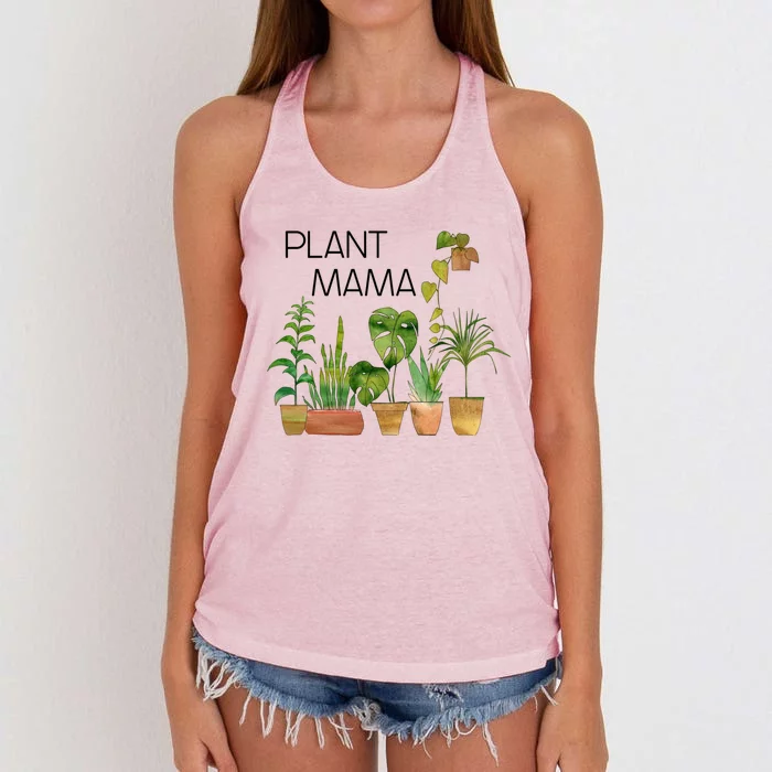 Plant Mama Crazy Plant Lady Monstera Mom Gift Women's Knotted Racerback Tank