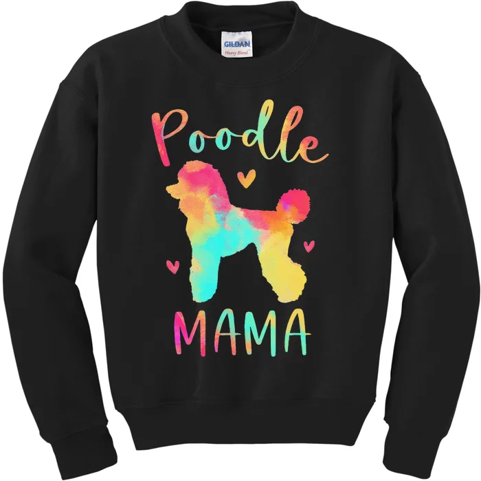 Poodle Mama Colorful Poodle Gifts Dog Mom Kids Sweatshirt