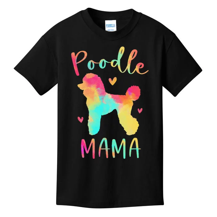 Poodle Mama Colorful Poodle Gifts Dog Mom Kids T-Shirt