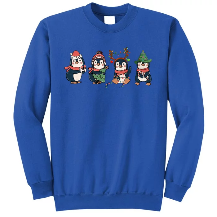 Penguin Merry Christmas Cute Penguin Xmas Lights Winter Gift Sweatshirt