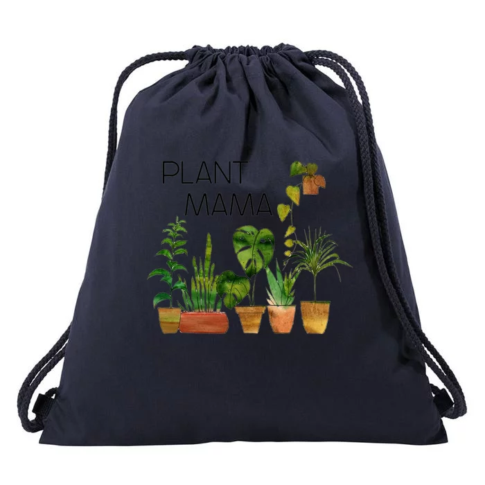 Plant Mama Crazy Plant Lady Monstera Mom Drawstring Bag