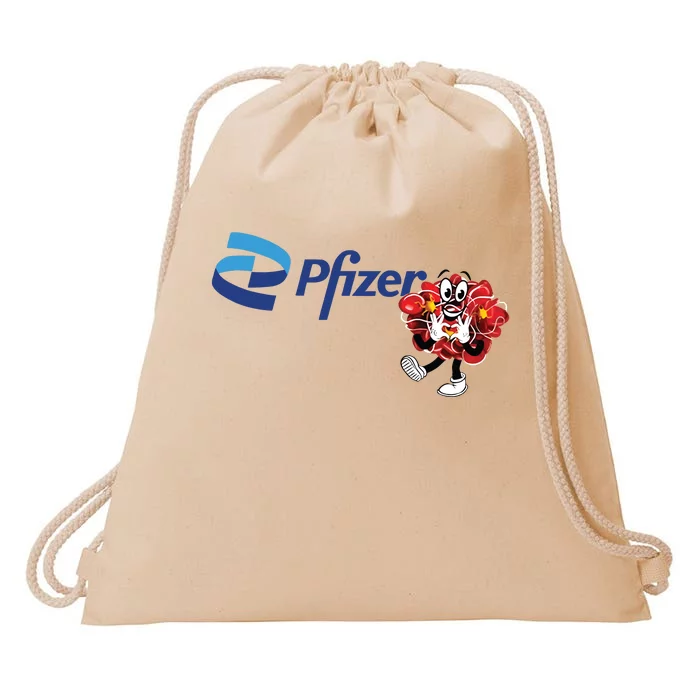 Pfizer Mascot Clotty Drawstring Bag