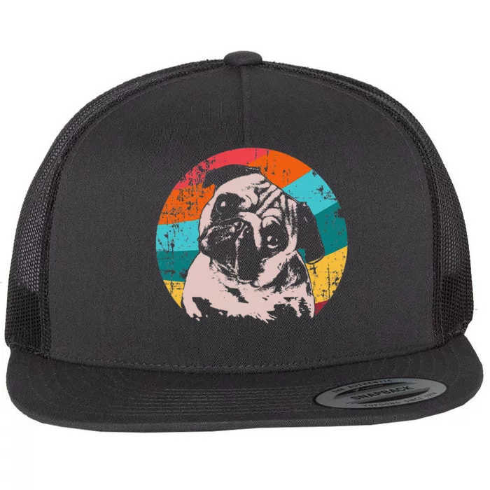 Pug Mops Carlin Dog Breed Flat Bill Trucker Hat