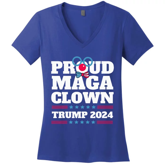 Proud Maga Clown Trump 2024 Usa New York Bronx Trump Voters Women's V-Neck T-Shirt