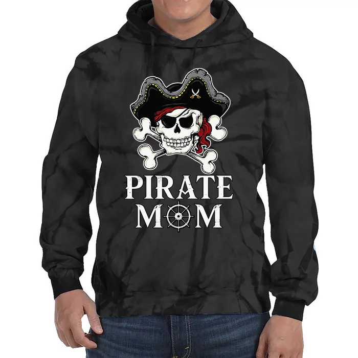 Pirate Mama Costume Jolly Roger Crossbones Tie Dye Hoodie