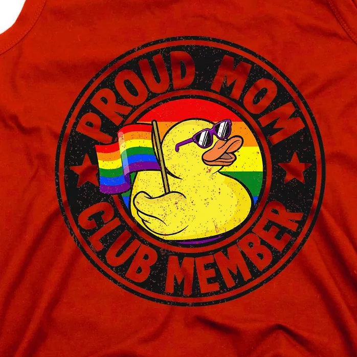 Proud Mom Club Member Rubber Duck Rainbow G.A.Y Tank Top