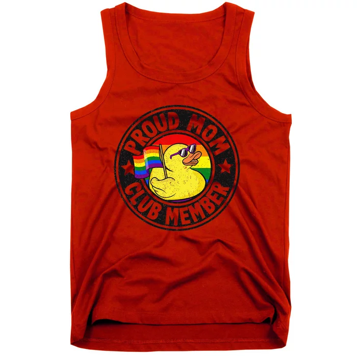 Proud Mom Club Member Rubber Duck Rainbow G.A.Y Tank Top